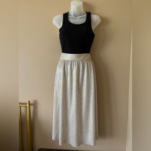 Target Who What Wear champagne metallic midi skirt